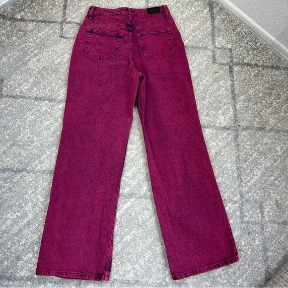 SOCIAL TOURIST Hollister HIGHEST RISE PINK OVERDYE BAGGY JEANS 5R sz 27 - Picture 6 of 8
